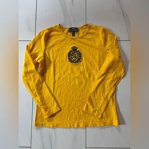 3/$30 Ralph Lauren Long Sleeve T-Shirt Yellow Size M, like new